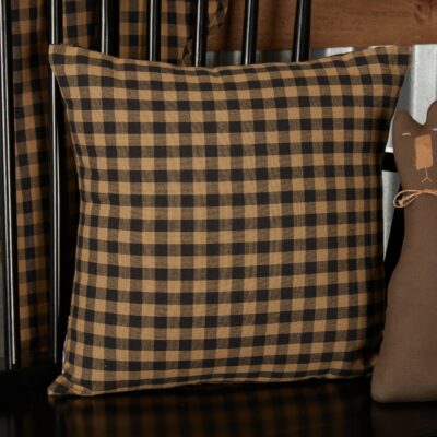 black check filled pillow - 16" farmhouse pillow