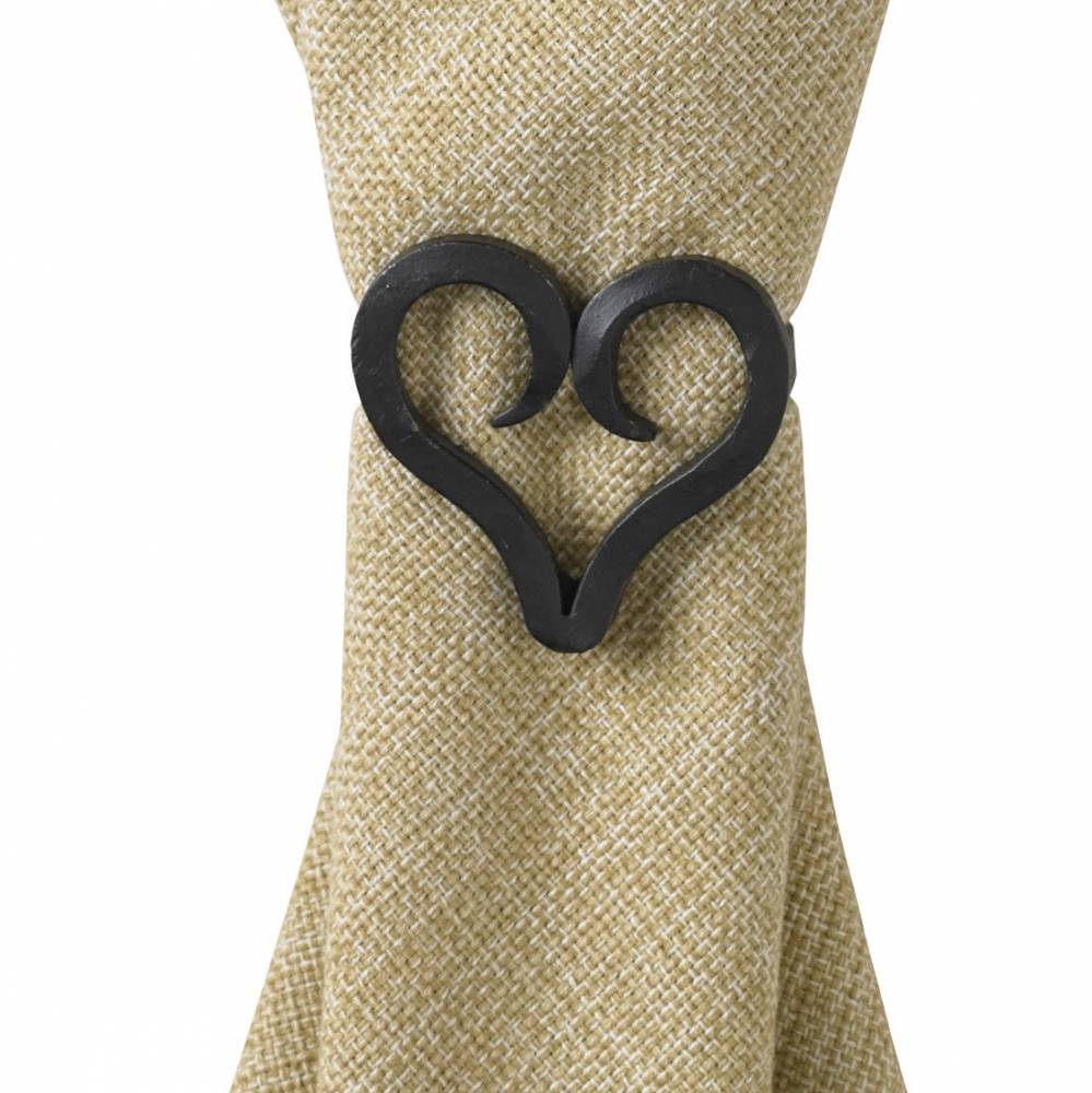 Iron Heart Napkin Rings, Set/4