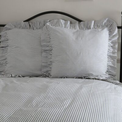 farmhouse ticking blue euro sham farmhouse pillow cover