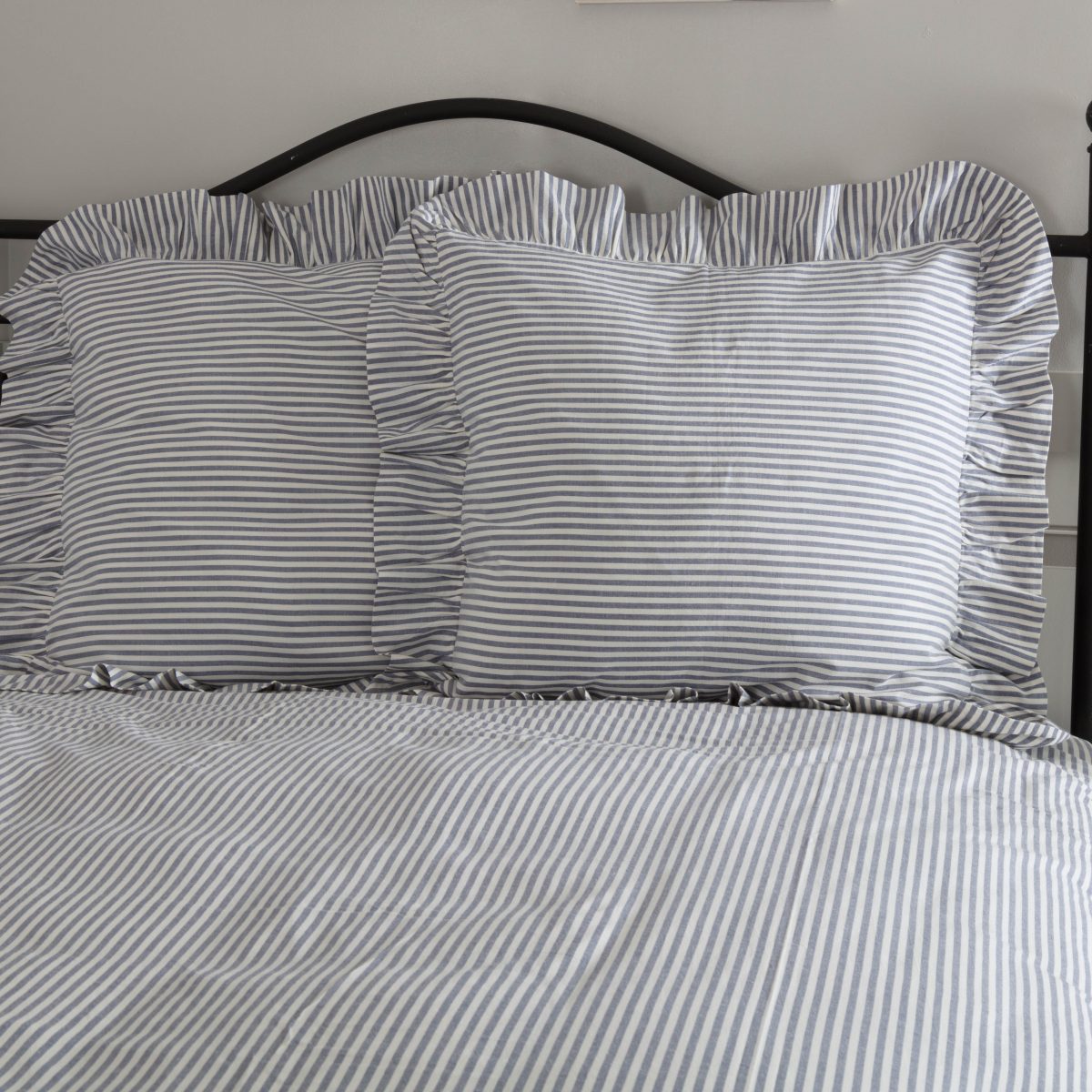 farmhouse ticking blue euro sham farmhouse pillow cover