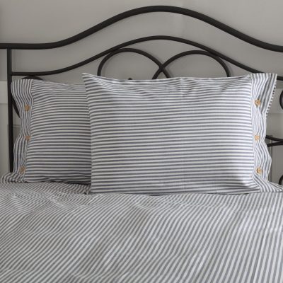 farmhouse ticking blue sham farmhouse pillow cover