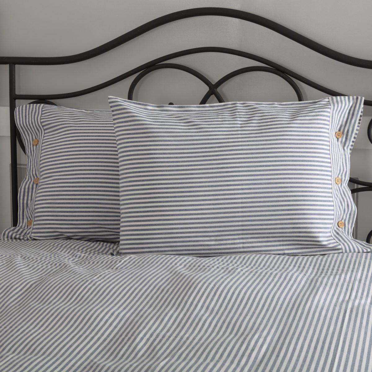 farmhouse ticking blue sham farmhouse pillow cover