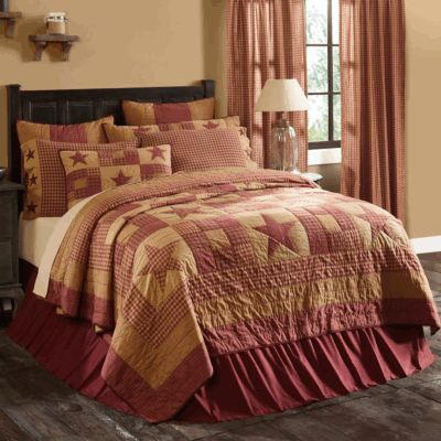 ninepatch star quilt farmhouse bed cover