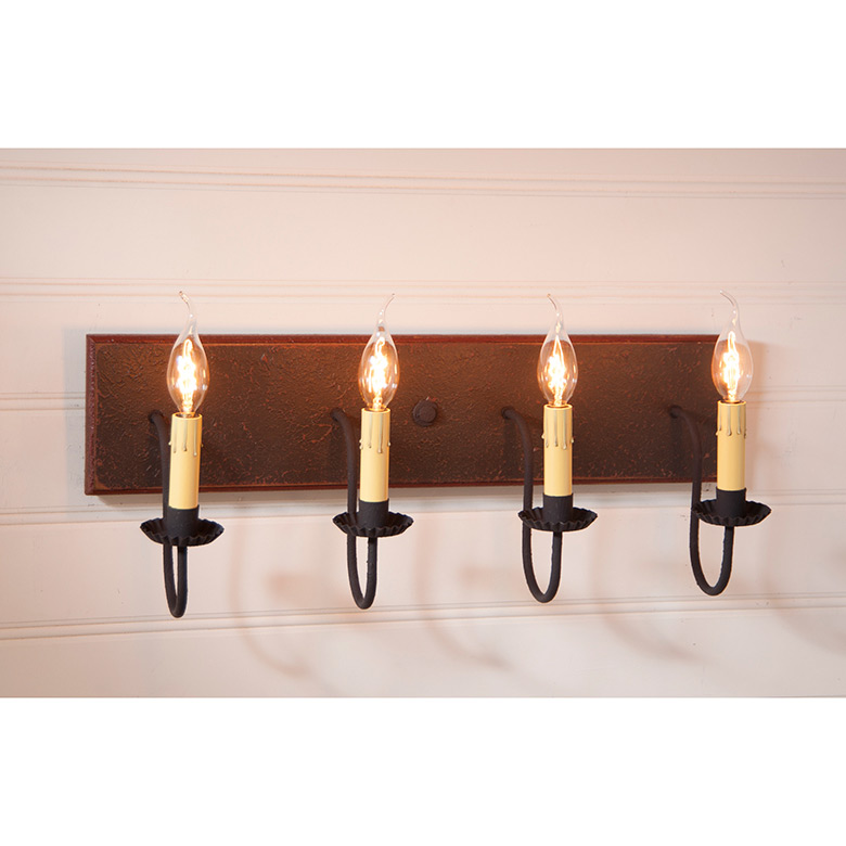 Four Arm Vanity Light in Americana Colors