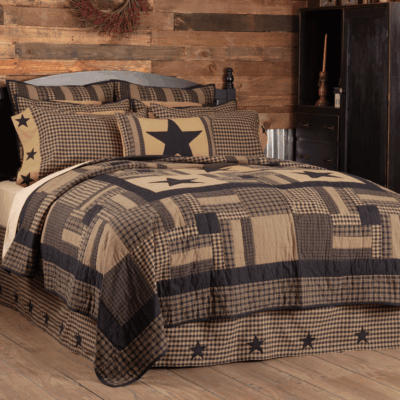 black check star quilted bedding farmhouse bed covers
