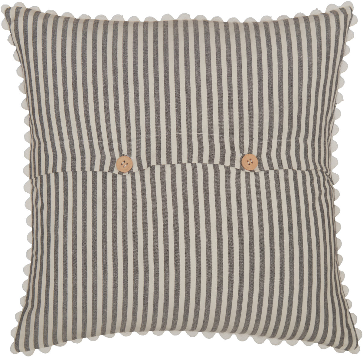 Farmhouse Ticking Gray 18" x 18" Pillow Cover - Image 3