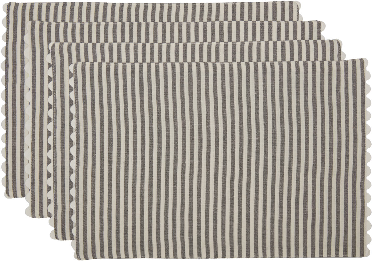Farmhouse Ticking Gray Placemats, Set/4 - Image 3