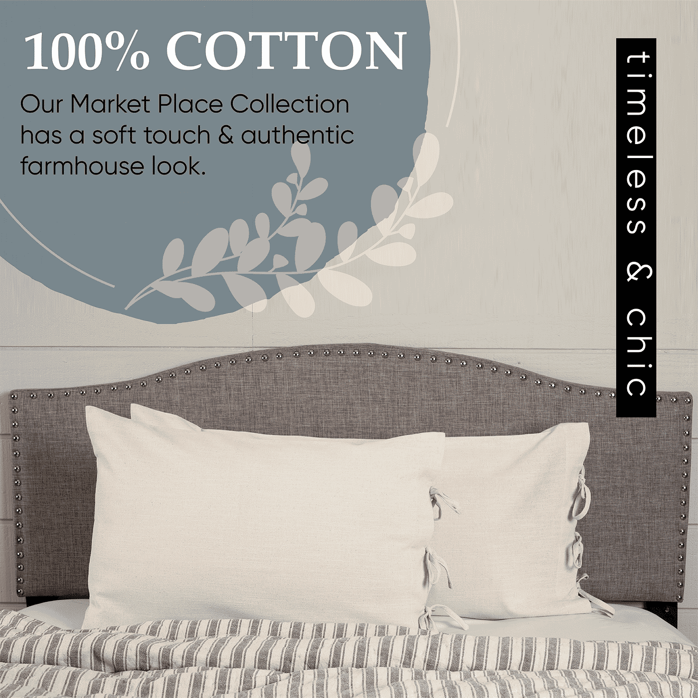 Market Place Blue Ticking Stripe Quilts - Image 7