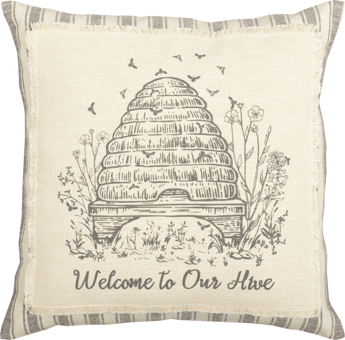 Welcome To Our Hive 18" x 18" Pillow Cover - Image 6