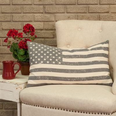 Stenciled Flag 16" x 26" Pillow Cover