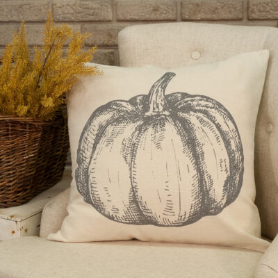 Sketched Pumpkin 20" x 20" Pillow Cover