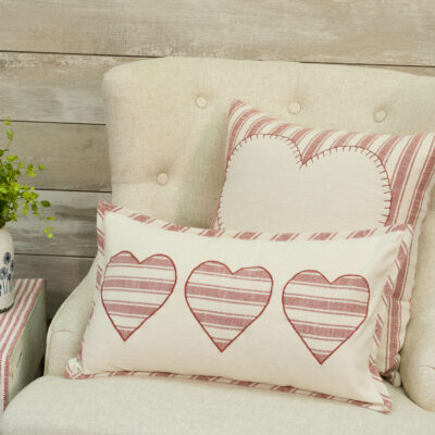 market place heart applique 12" x 20" pillow cover farmhouse pillowcase