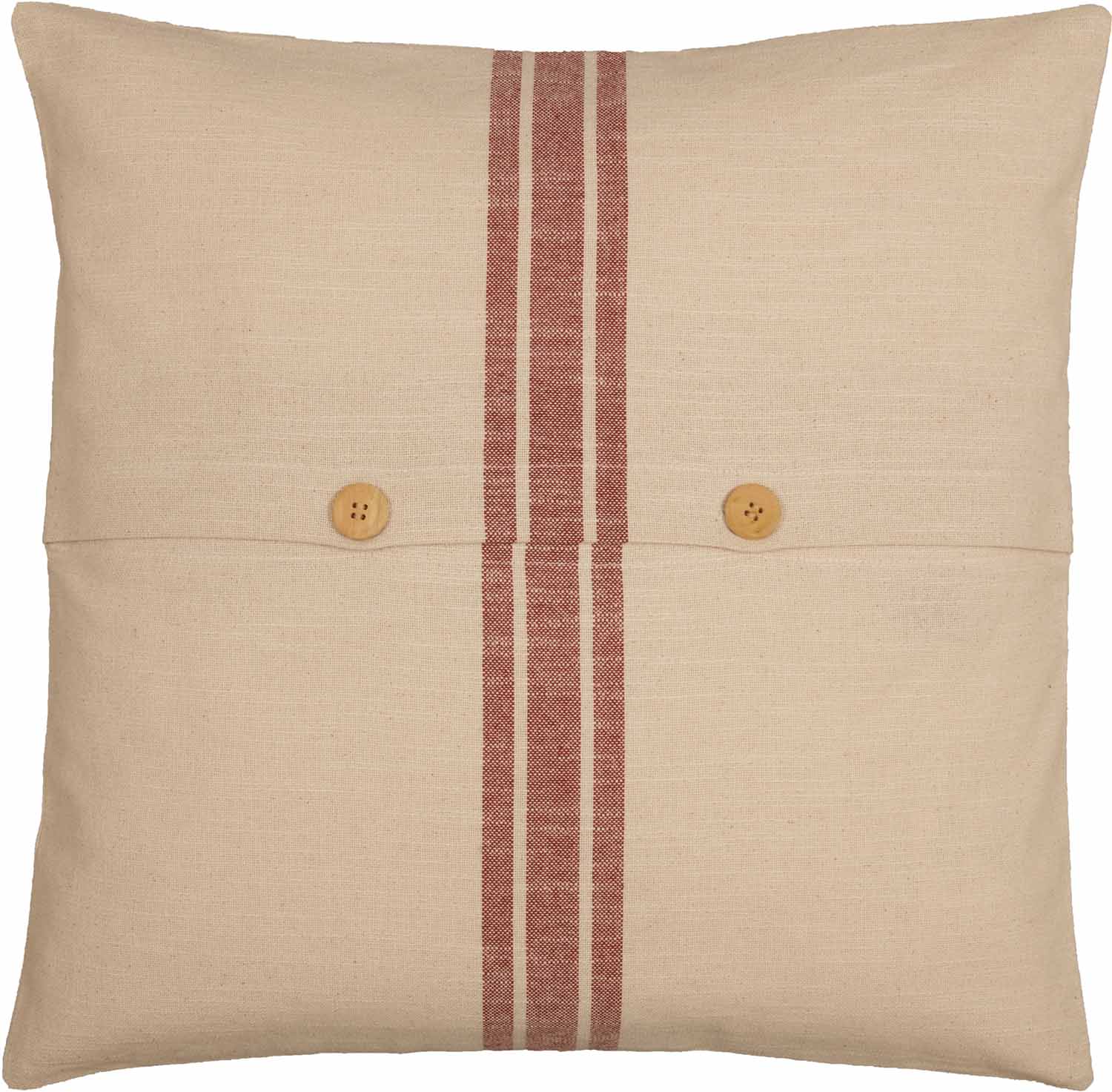 Market Place Red Grain Sack Stripe 20" x 20" Pillow Cover - Image 3