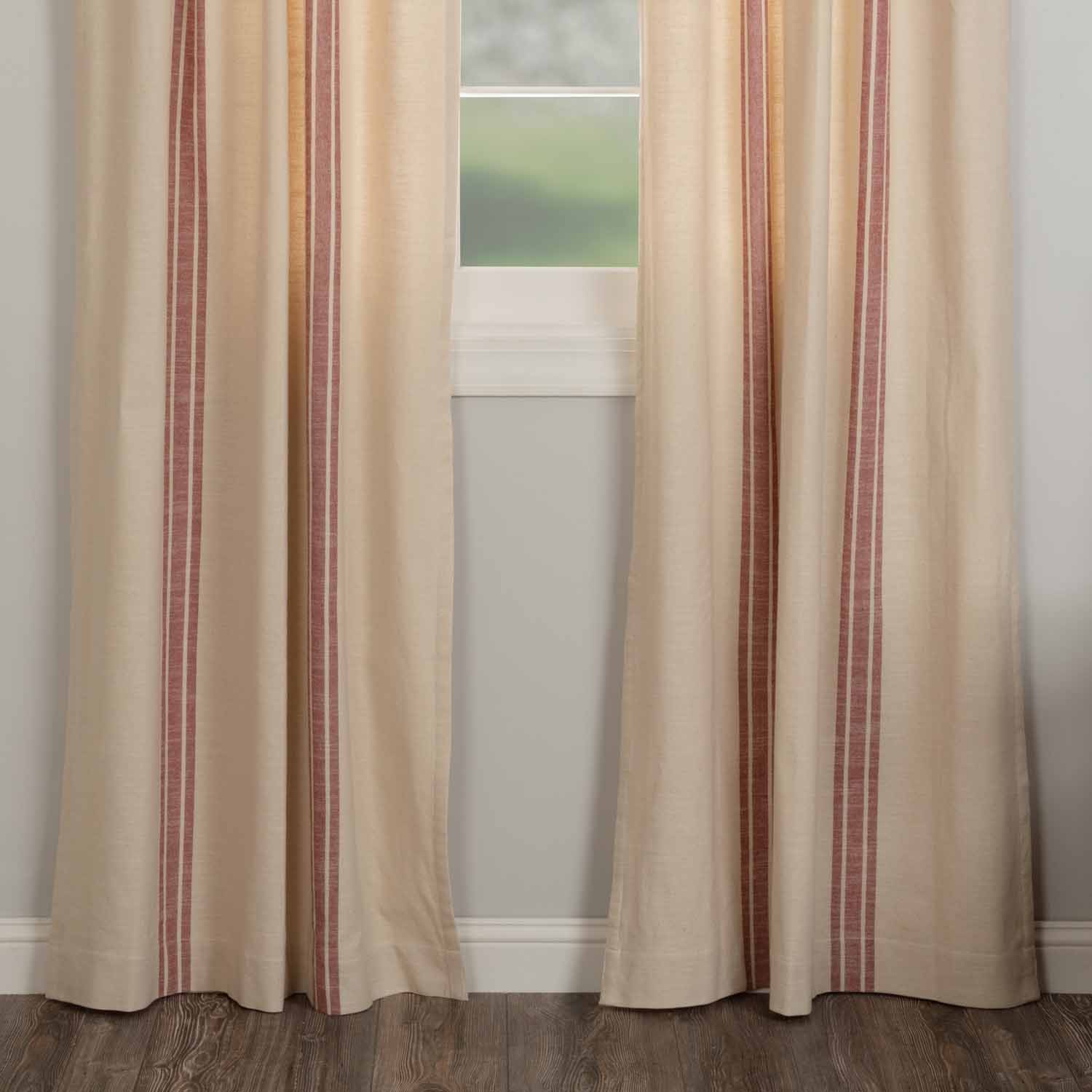 Market Place Red Grain Sack Stripe Panels – Set/2 - Image 2
