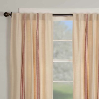 market place red grain sack stripe panels set of two farmhouse drapes