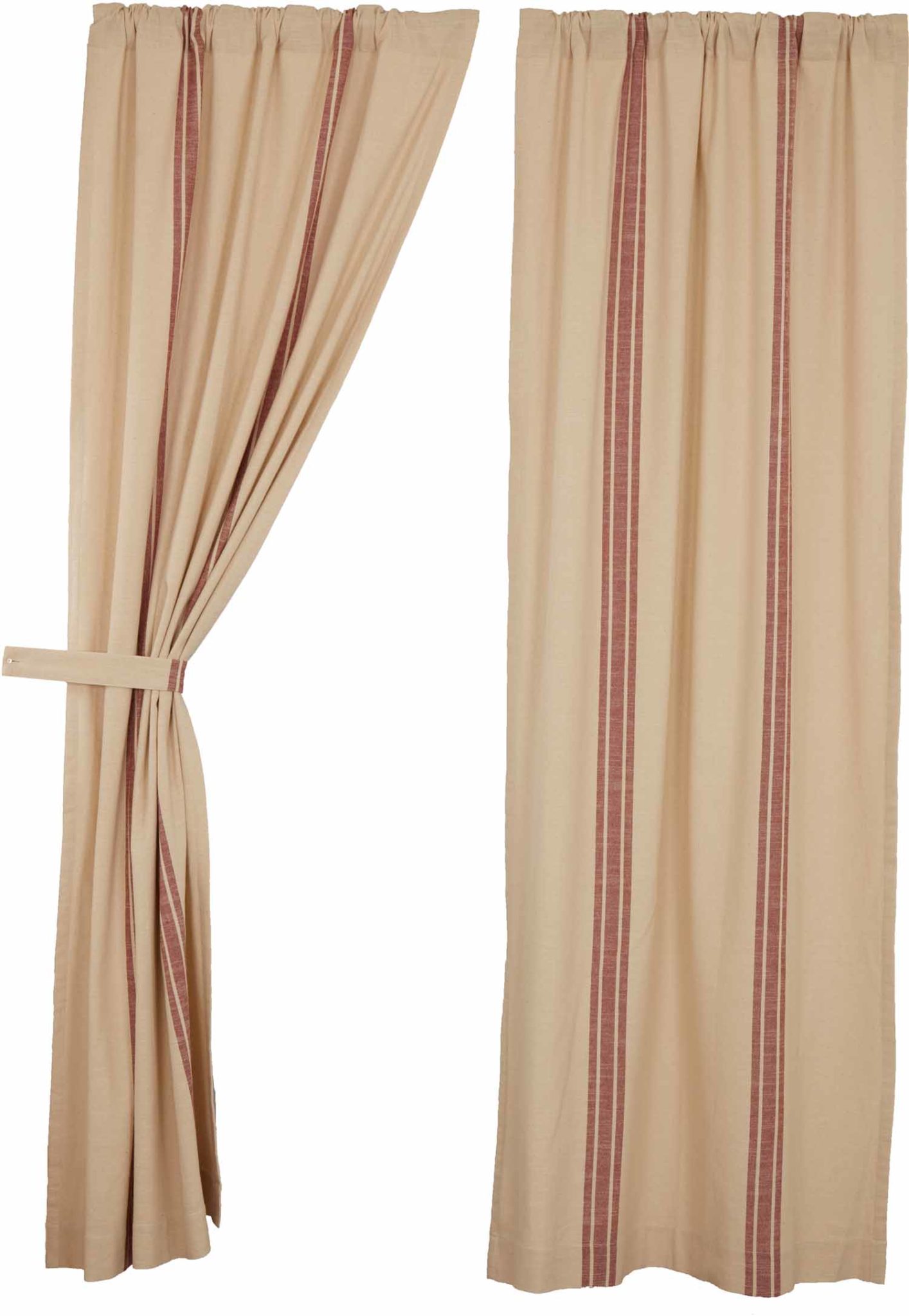 Market Place Red Grain Sack Stripe Panels – Set/2 - Image 4