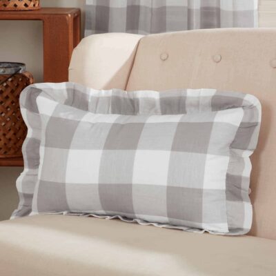 madison check gray 12" x 20" pillow cover farmhouse pillowcase