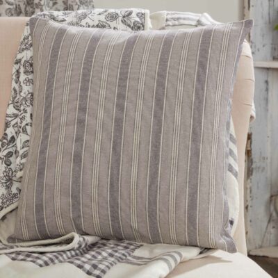 Gray Gables Ticking Stripe 18" x 18" Pillow Cover