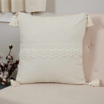 Flax and Lace 20" x 20" Pillow Cover