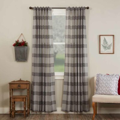 twilight plaid drapes 96" set of two farmhouse window panels