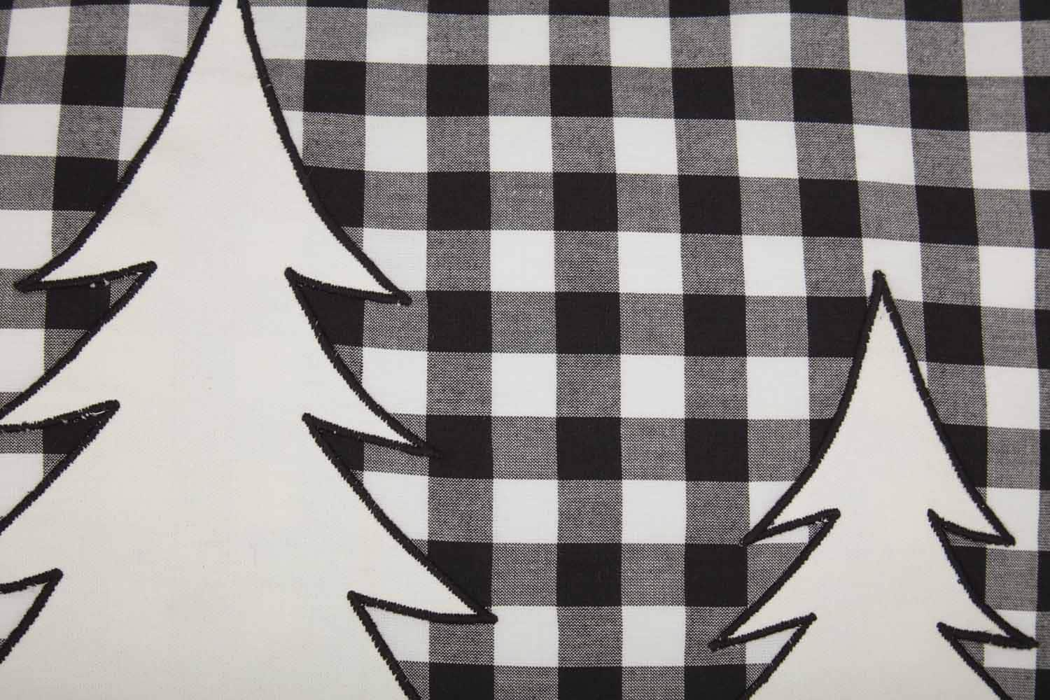 Vintage Check Black Appliqué Tree Standard Sham - Image 4