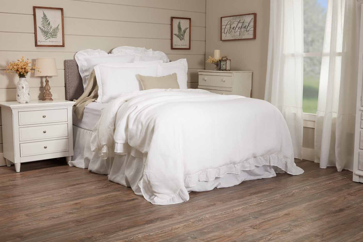 Provincial Linen White Duvet Cover - King - Image 2