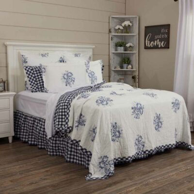 lydia blue quilt king farmhouse king bed cover