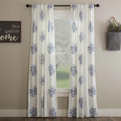 lydia blue panel set of two farmhouse drapes