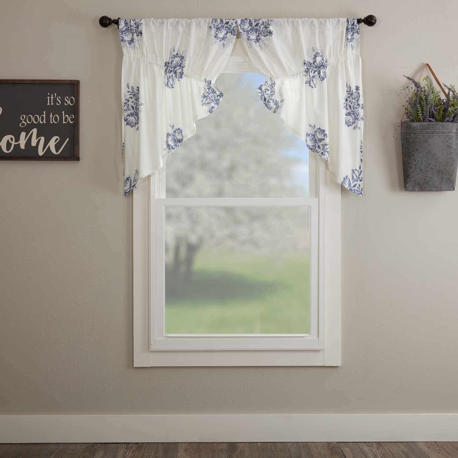 Lydia Blue Prairie Swag - 36" Set/2 - Image 2