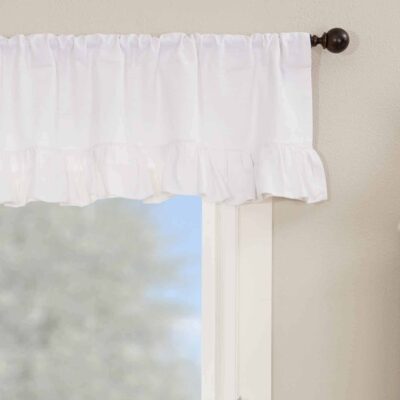 serenity ruffled valance 72" farmhouse window topper