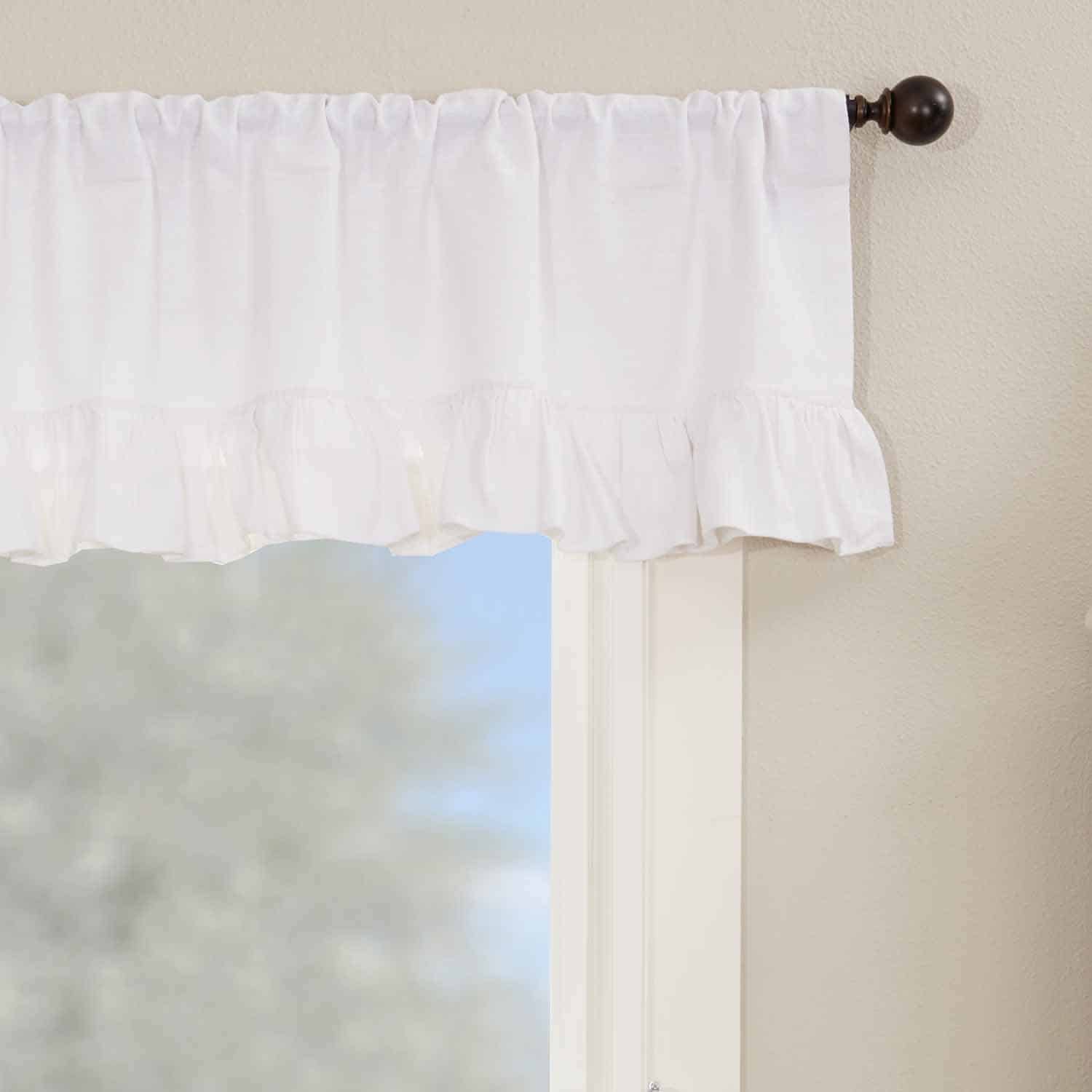 serenity ruffled valance 72" farmhouse window topper