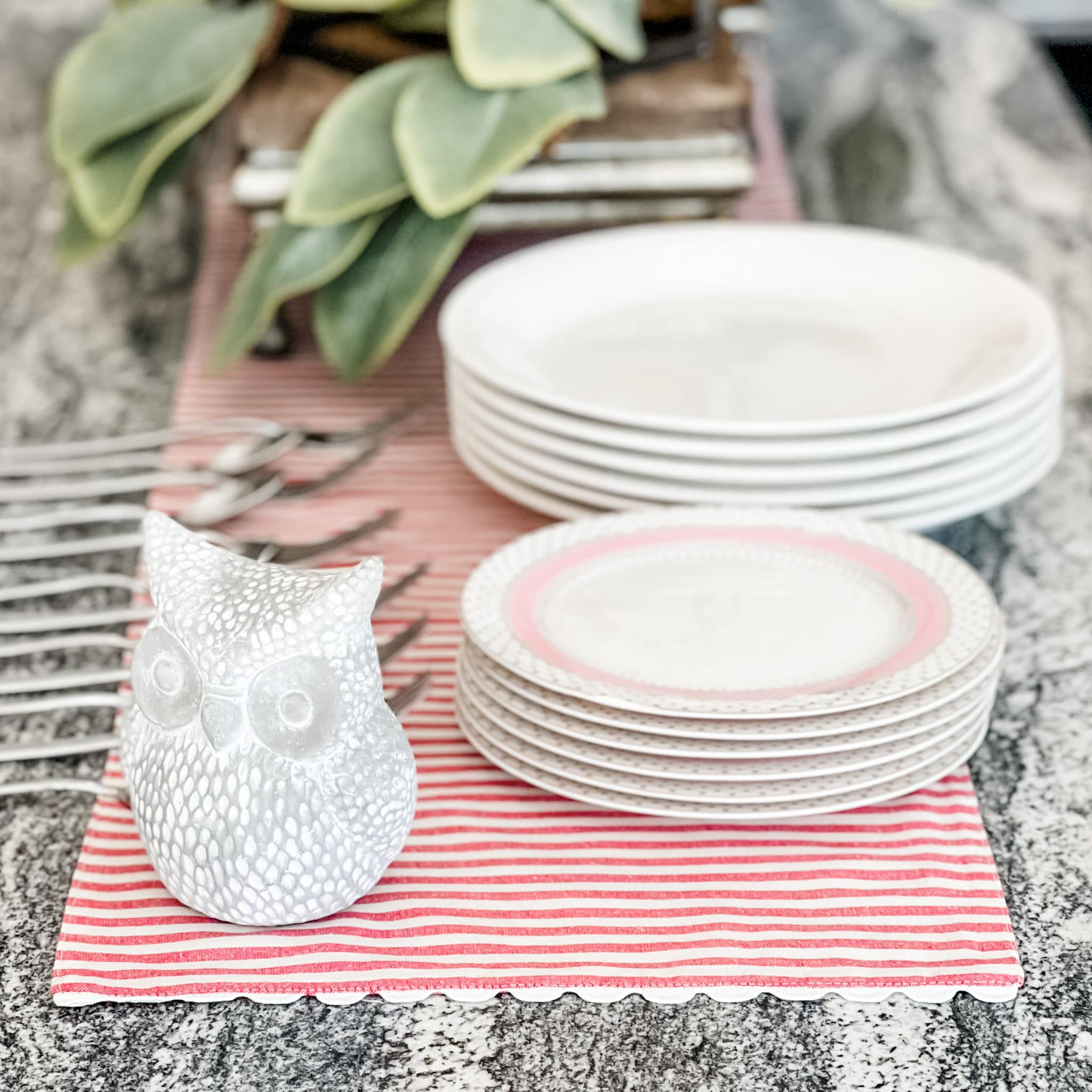 Farmhouse Ticking Red Table Runner - 54"
