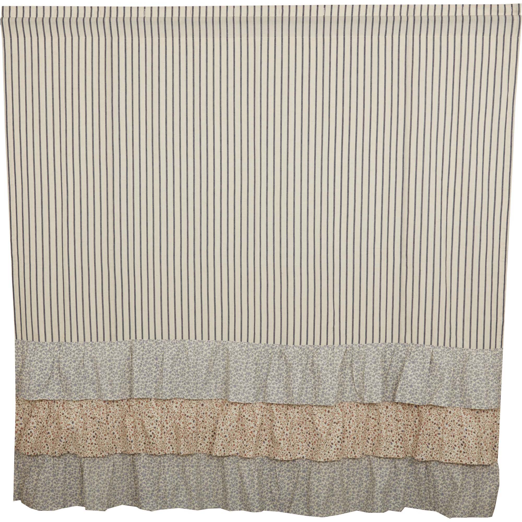 Kaila Ticking Stripe Ruffled Shower Curtain - Image 4