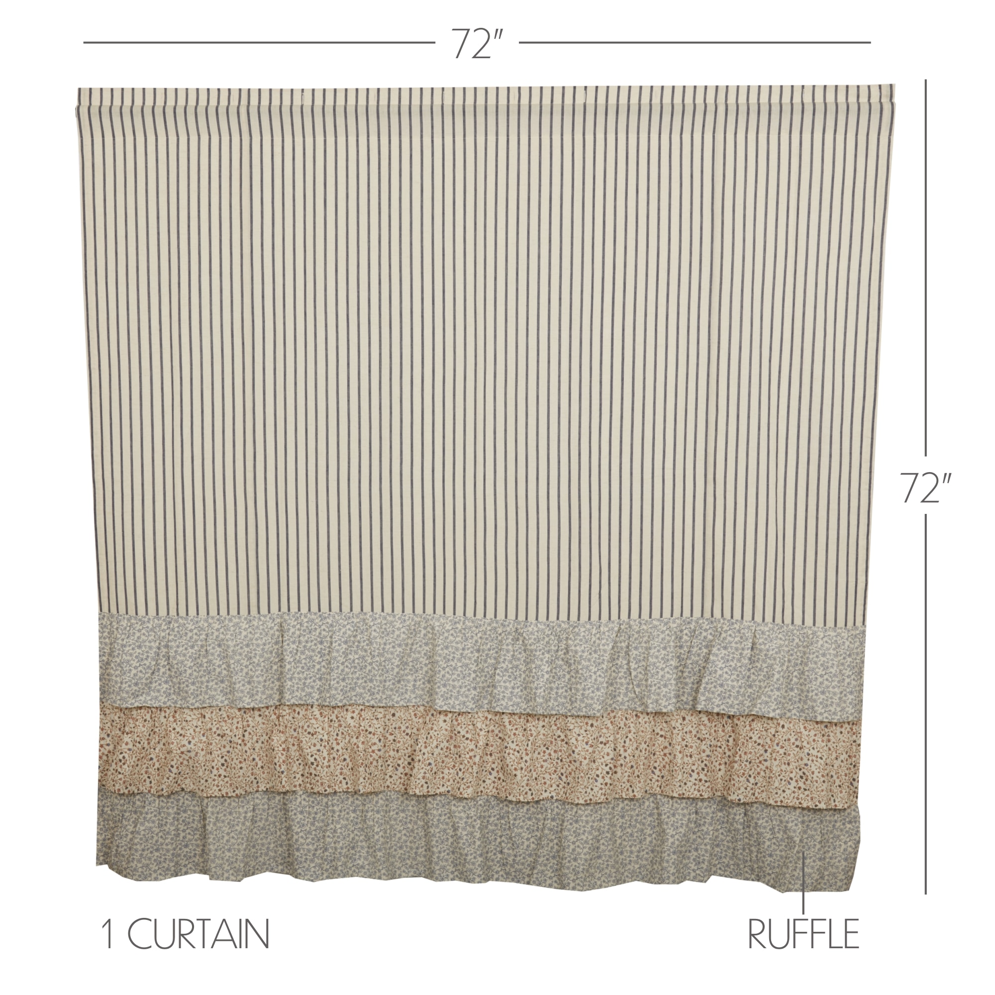 Kaila Ticking Stripe Ruffled Shower Curtain - Image 5