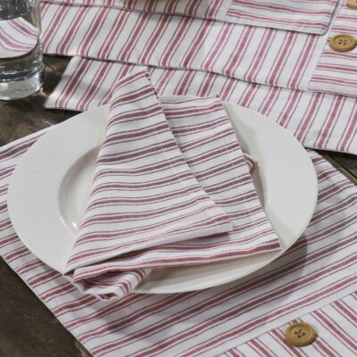 Timeless Ticking Red Napkins, Set/4