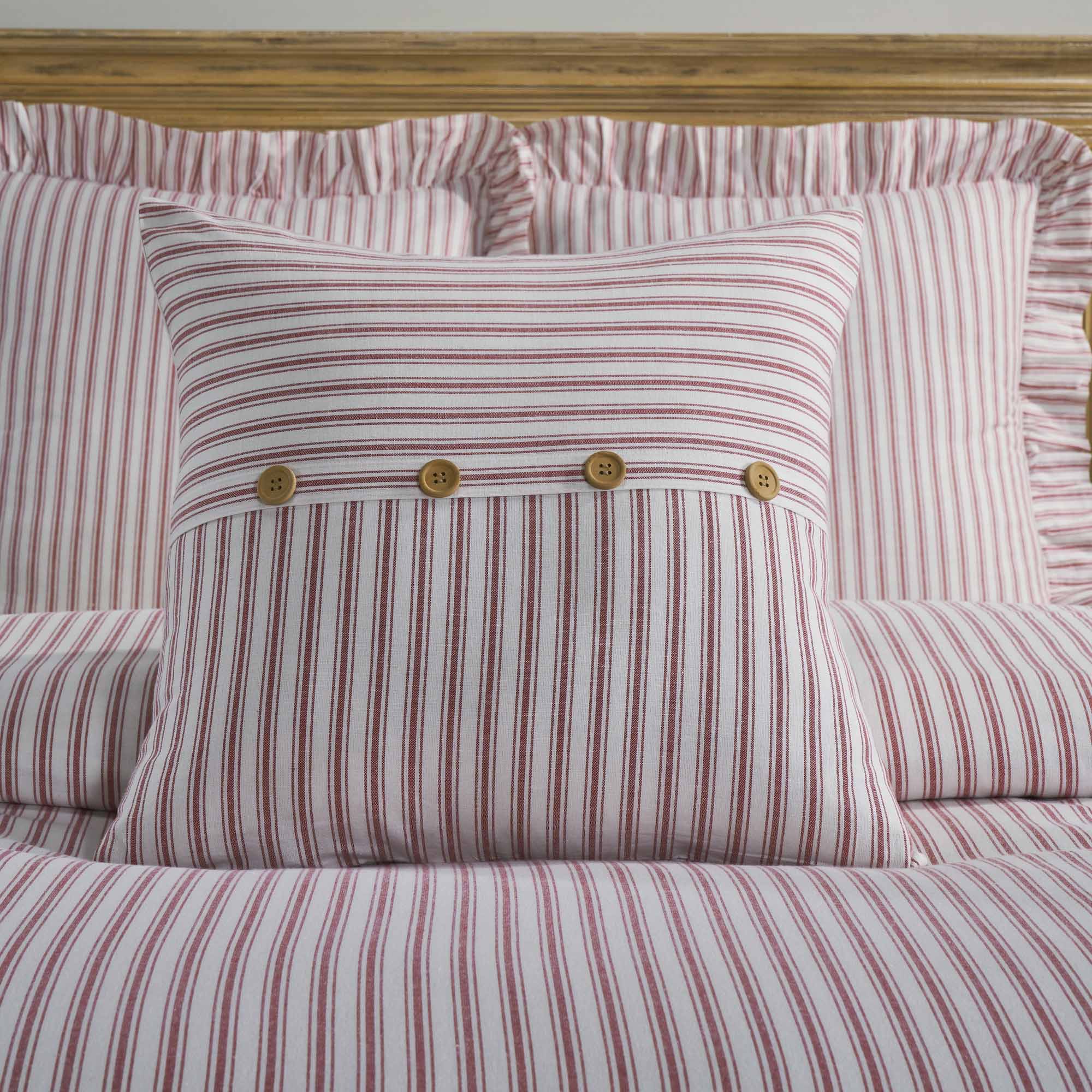 Timeless Ticking Red Button 20" x 20" Pillow Cover - Image 3