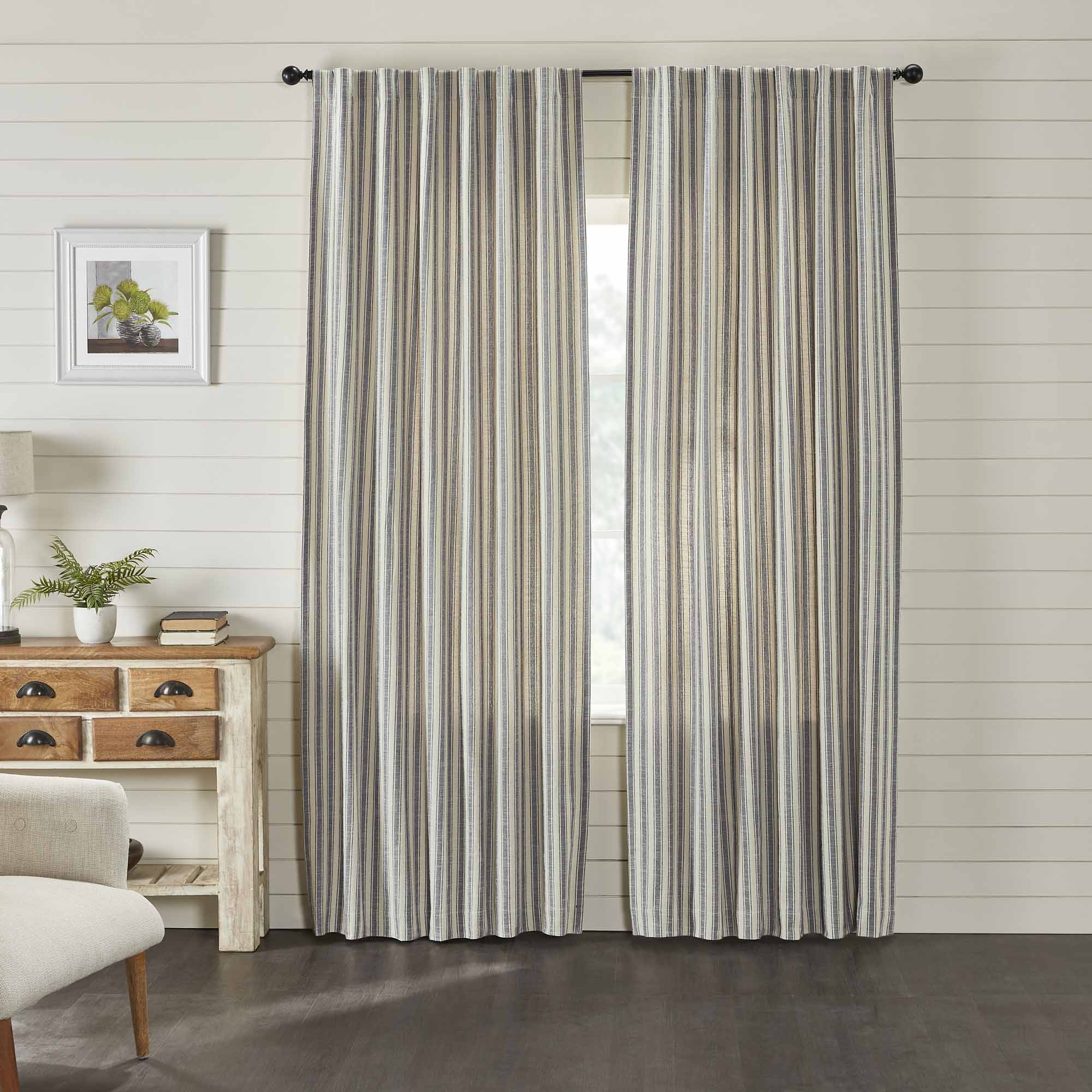 Market Place Gray Ticking Stripe Panels - Set/2 - Image 7