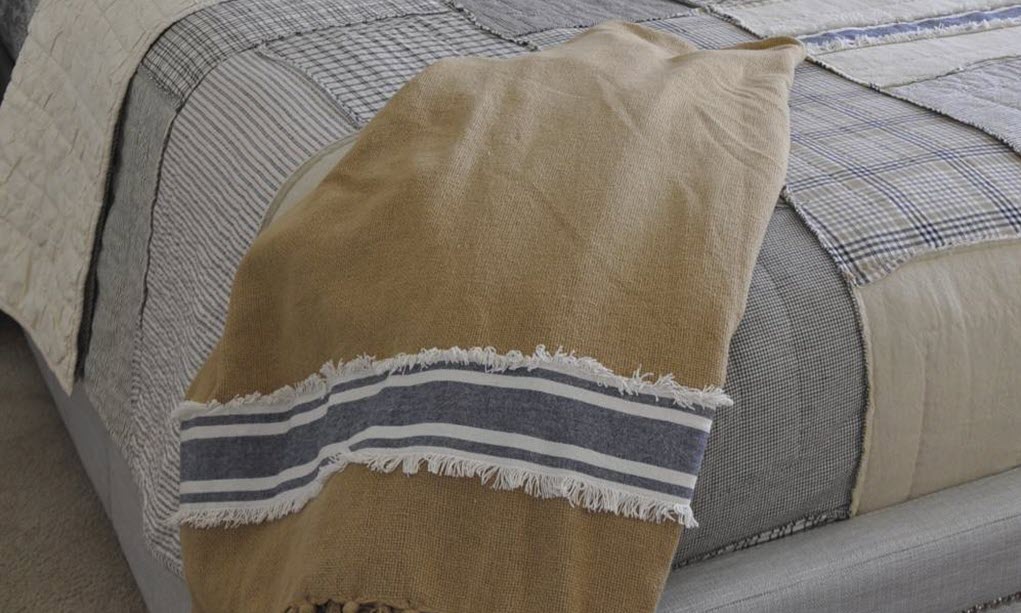 mill creek burlap & stripe throw