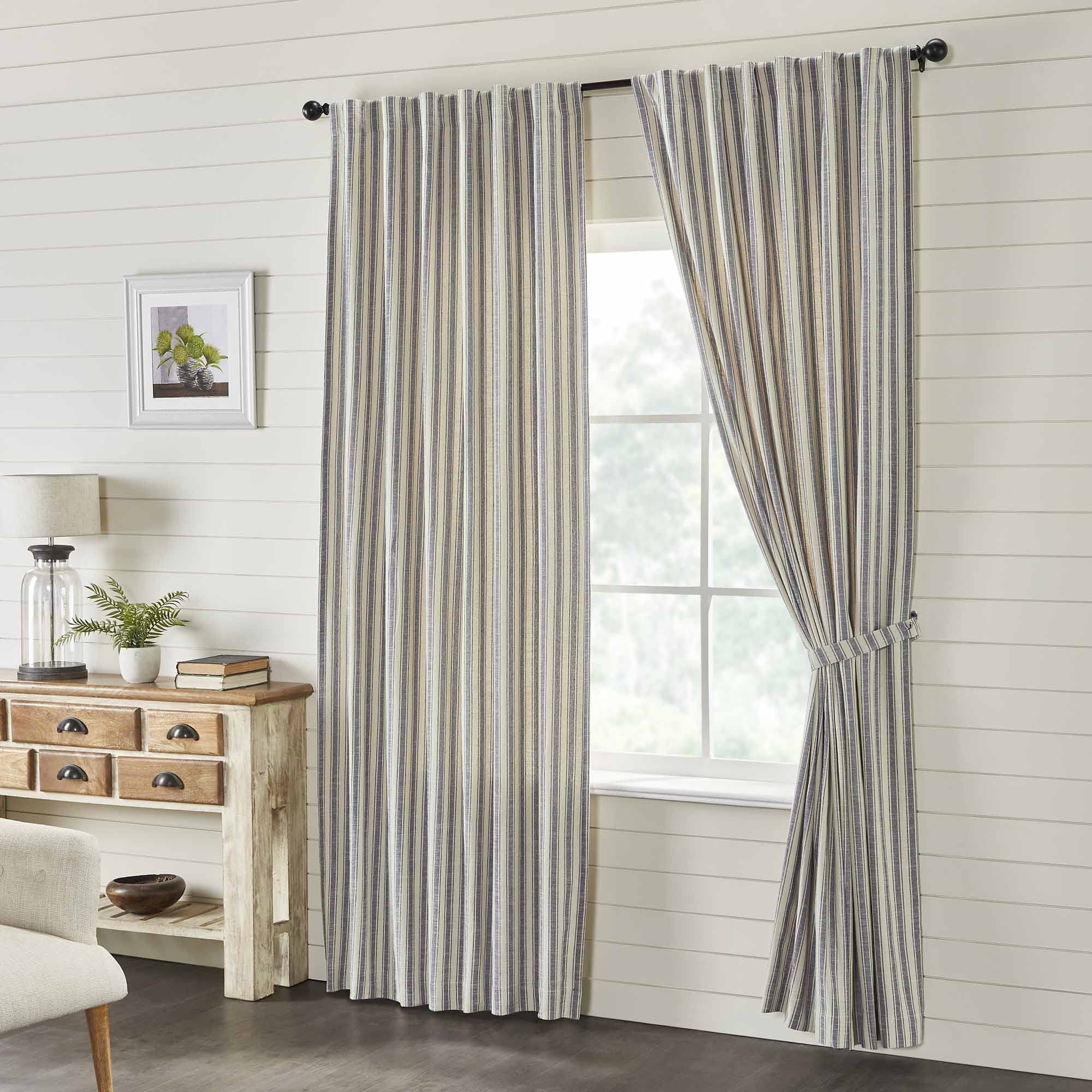 Market Place Gray Ticking Stripe Panels - Set/2 - Image 2