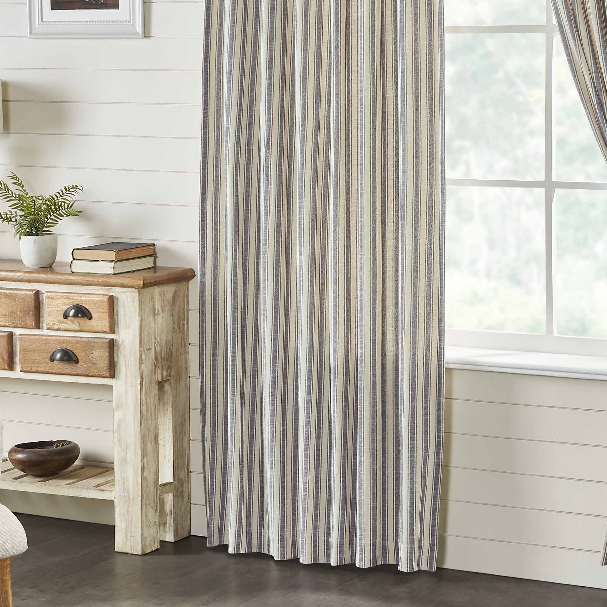 Market Place Gray Ticking Stripe Panels - Set/2 - Image 3