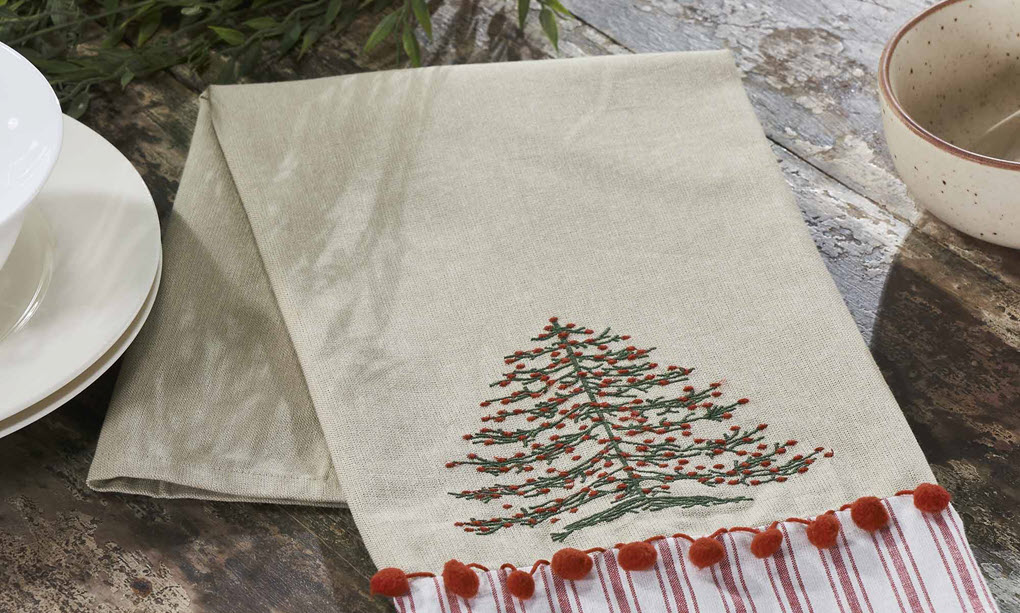 photo of holiday themed tea towel