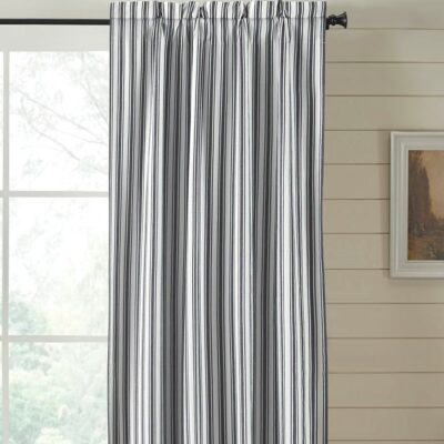 blackout sawyer mill black ticking panel 84" farmhouse drapes