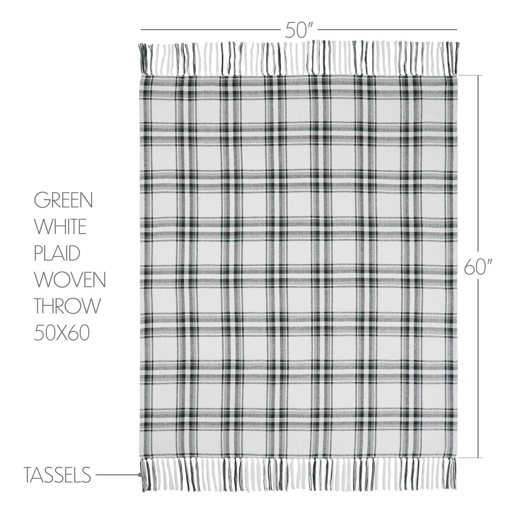 Harper Plaid Green & White Throw Blanket - Image 3