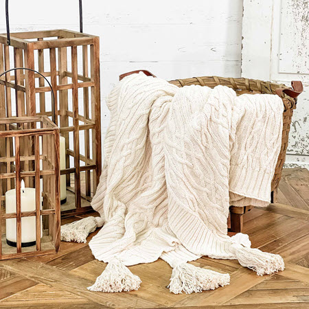 cable know throw blanket