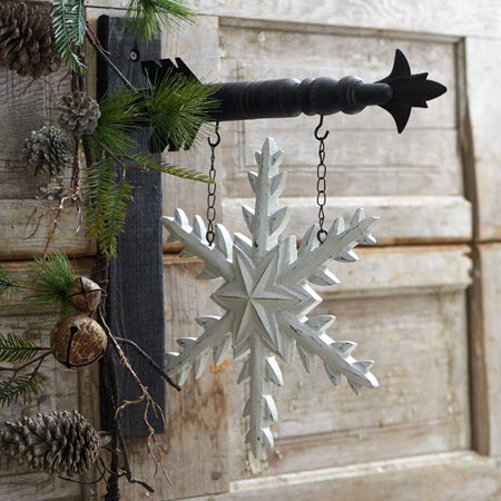 hanging snowflake sign
