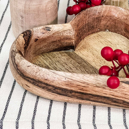 wooden heart tray