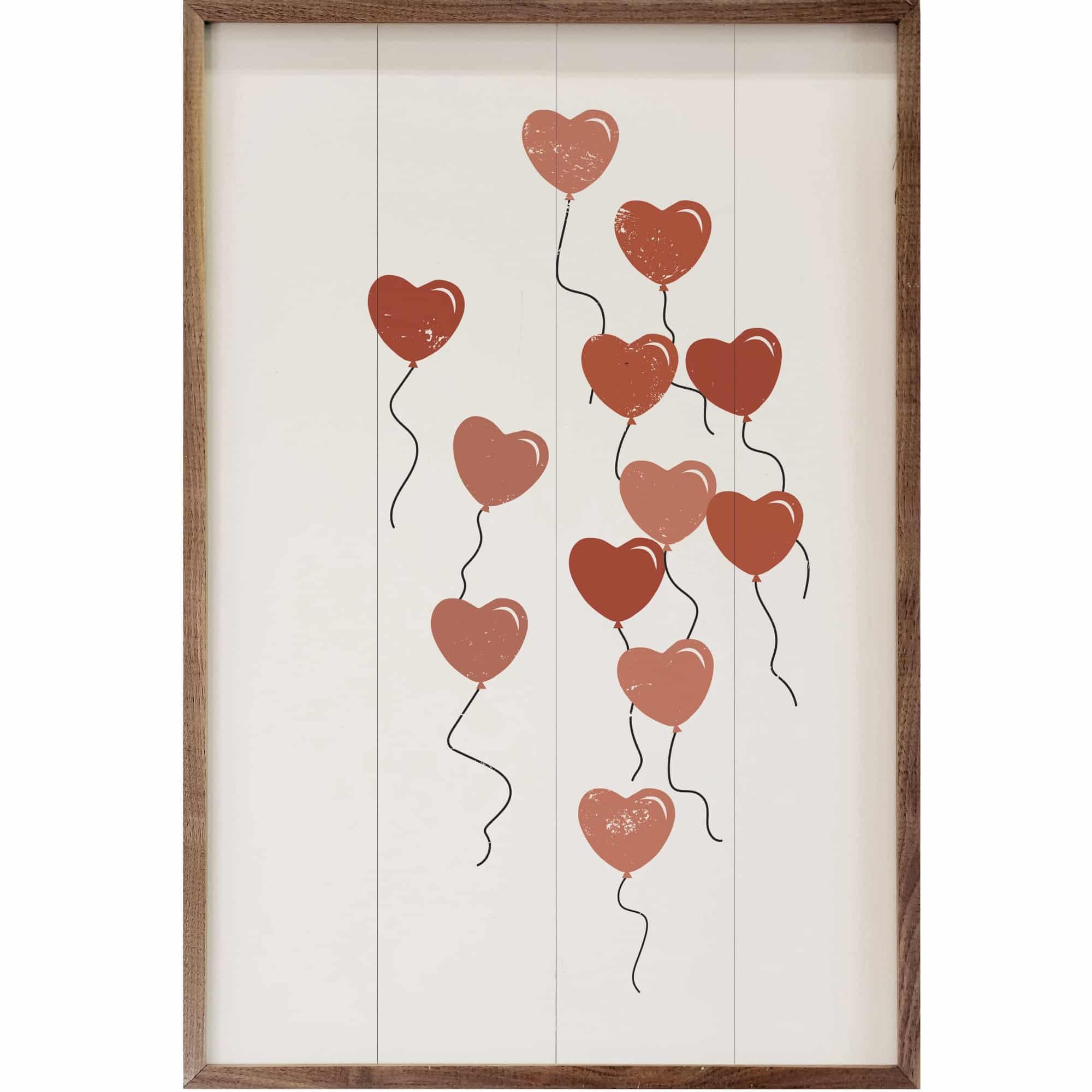 Pink Heart Balloons White Wooden Sign - Image 4