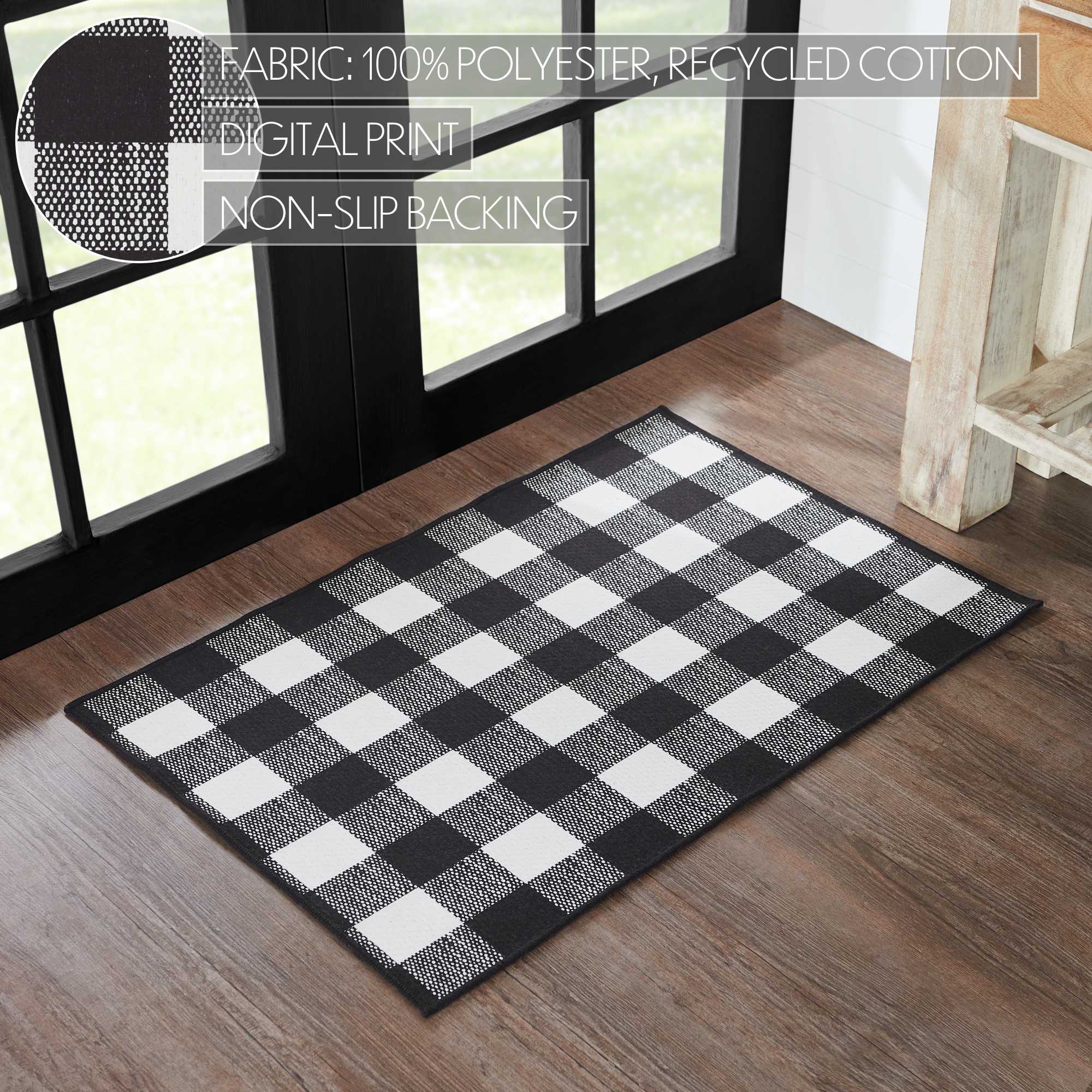 Annie Buffalo Check Black Indoor/Outdoor Rug - Image 3