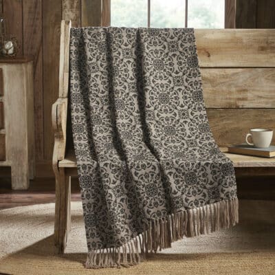 custom house black tan jacquard woven throw farmhouse blanket