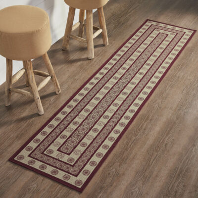 Custom House Burgundy Tan Jacquard Indoor/Outdoor Rugs